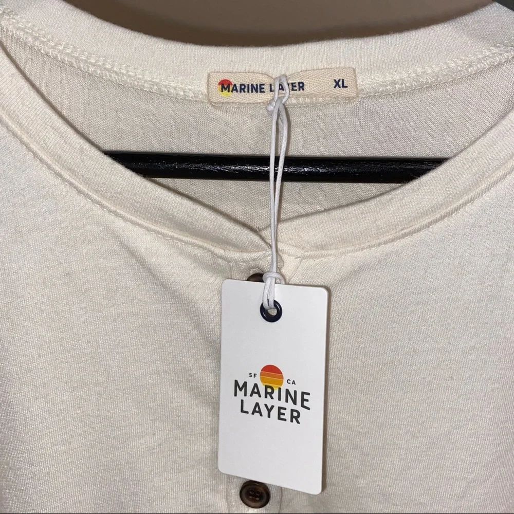 NWT Marine layer double knit Henley Blanc de blanc size M and Xl - Picture 6 of 9